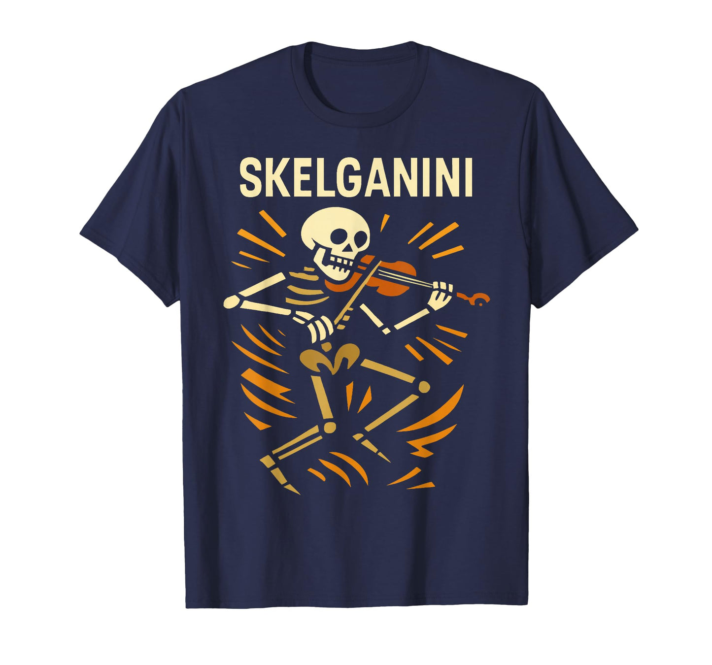 Funny Skeleton Playing Violin Violinist Skull Musician Music T-Shirt