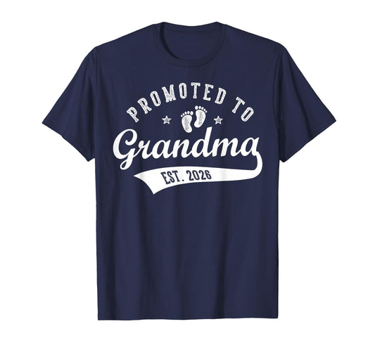 Promoted to Grandma Est. 2026 Baby Announcement Matching T-Shirt