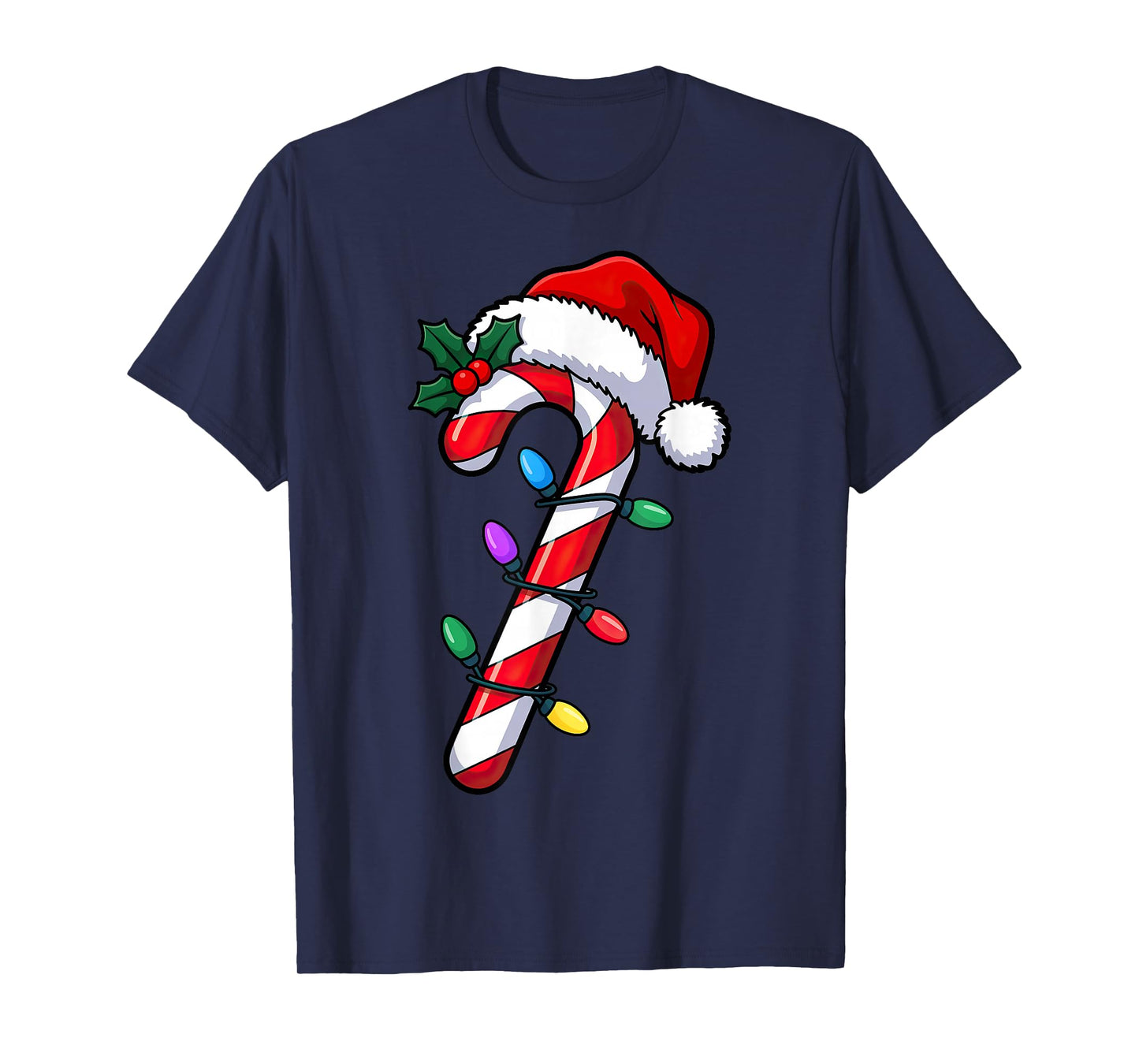 Christmas Candy Cane Santa Xmas T-Shirt