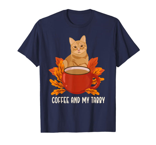 Coffee and My Orange Tabby Cat Owner Orange Tabby Cat Lover T-Shirt