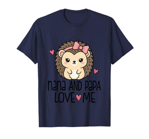 Nana and Papa Love Me Granddaughter Hedgehog T-Shirt