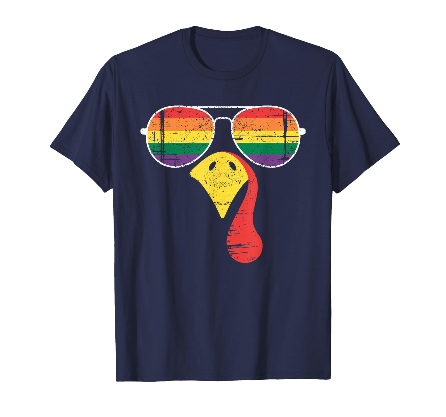 Pride Turkey Sunglasses Rainbow Thanksgiving T-Shirt