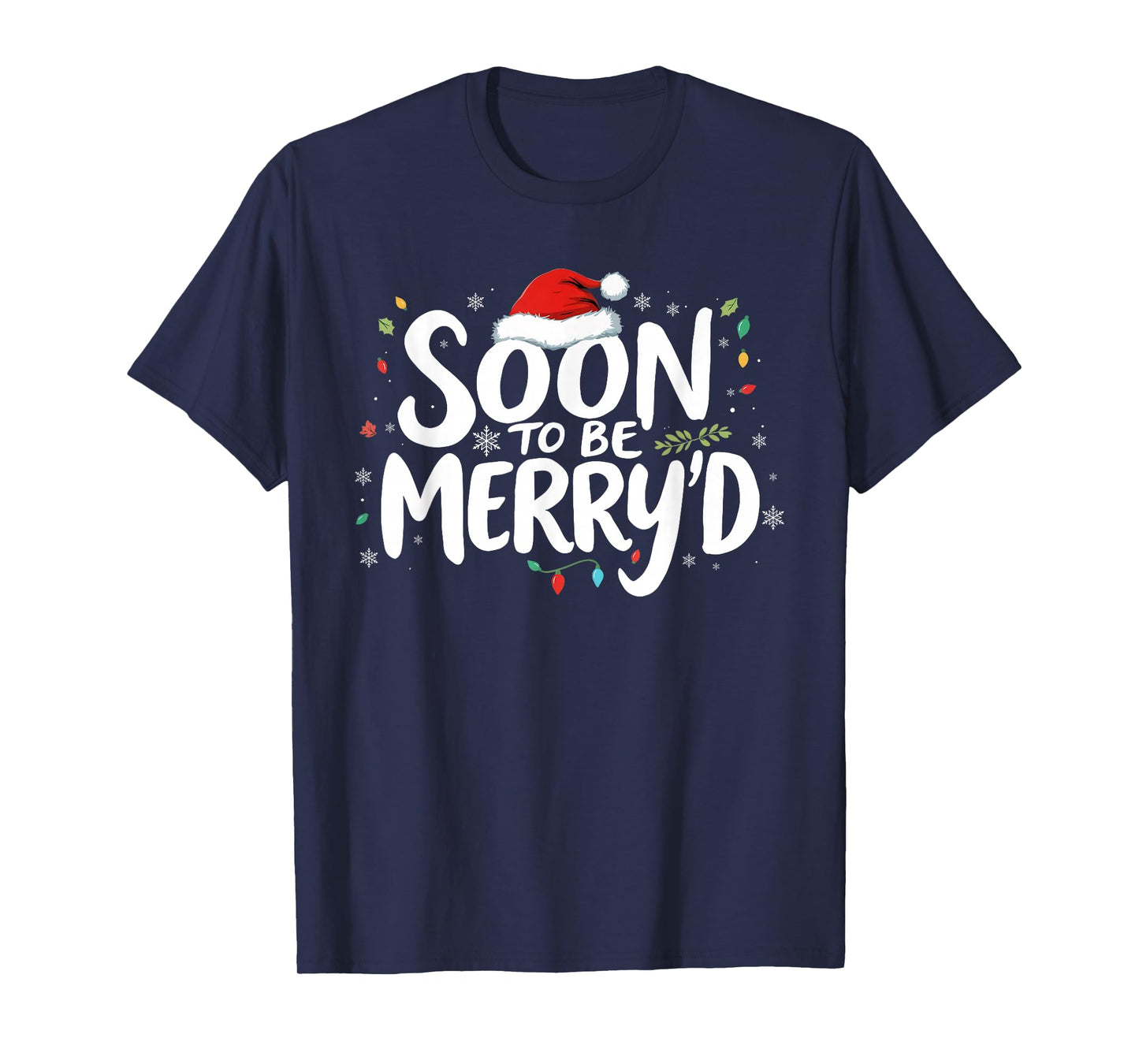 Soon to Be Merry'd Christmas Engaged Fiance Santa Couples T-Shirt
