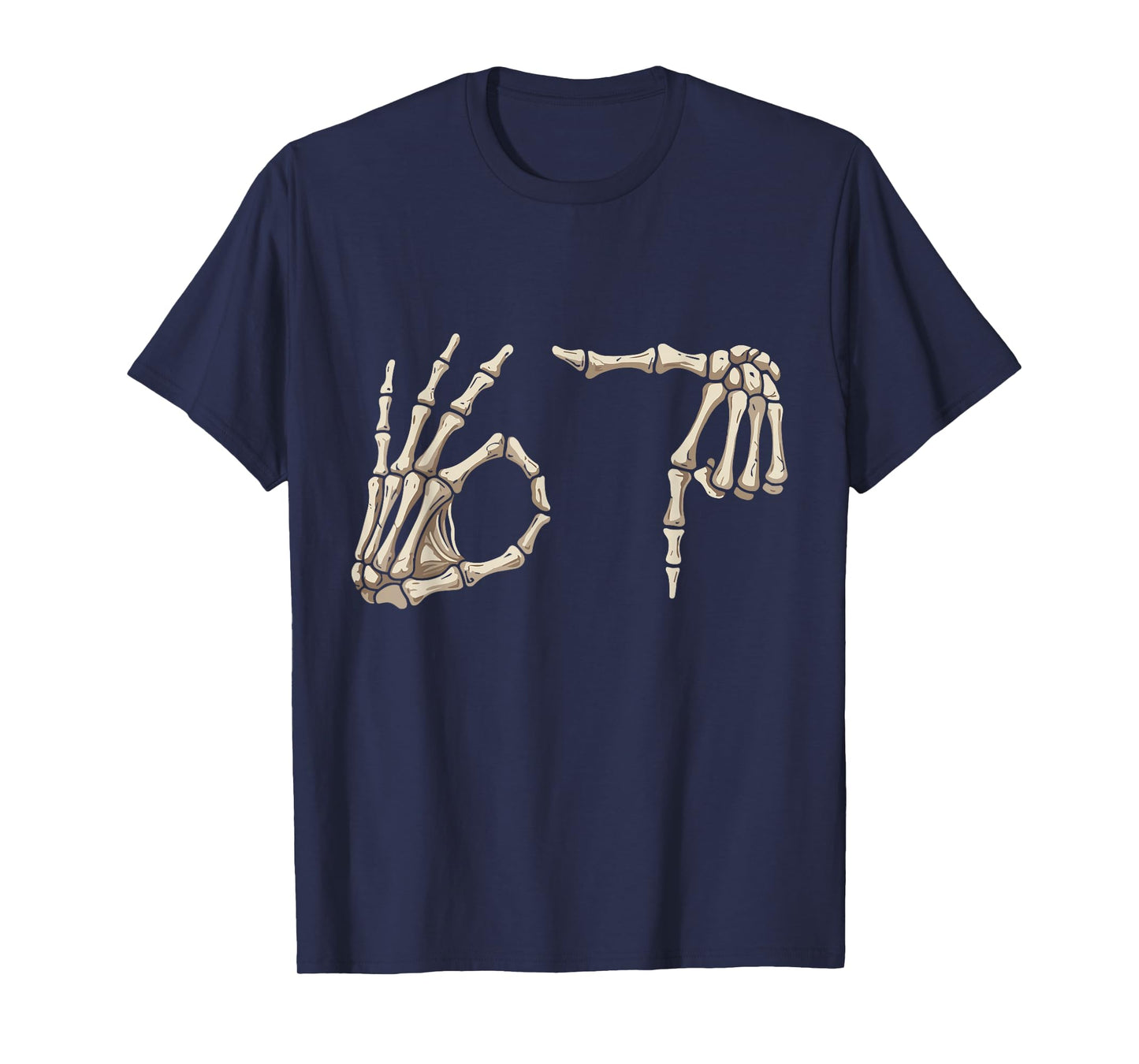 Six Seven 6 7 Meme 67 Skeleton Hand Halloween Costume T-Shirt