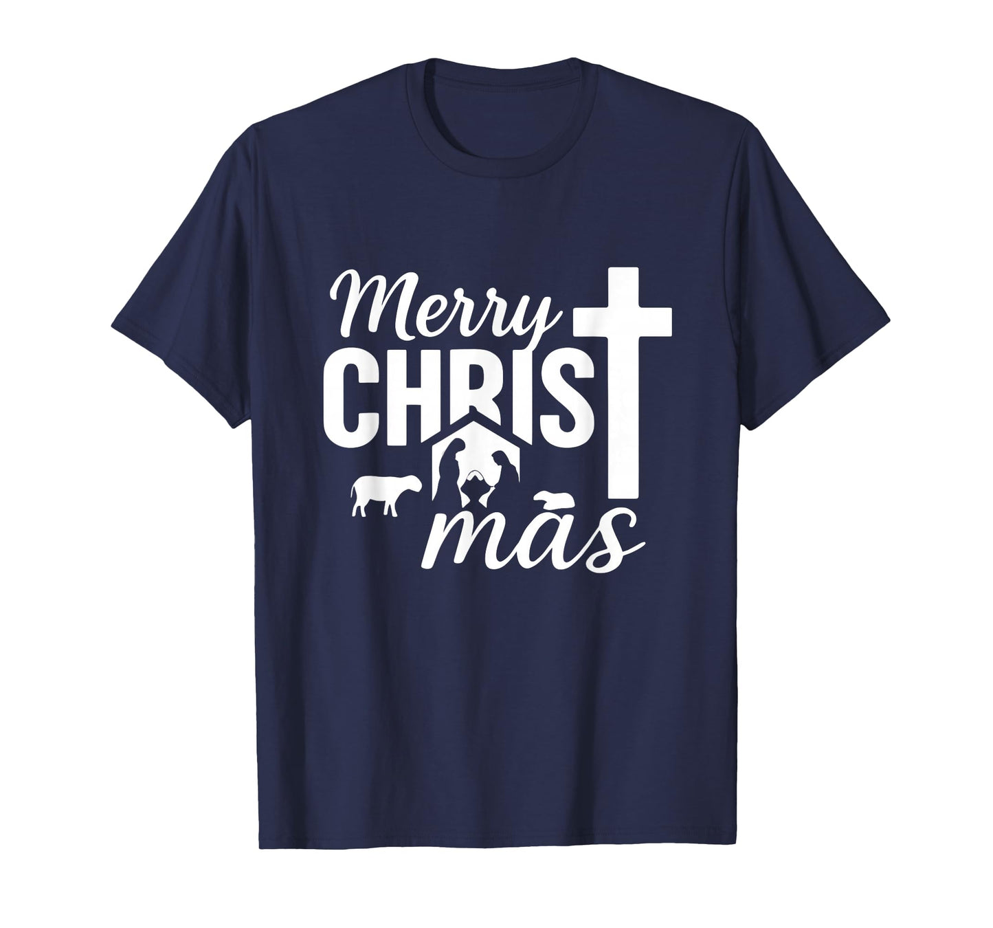 Merry Christ-Mas Christian Jesus Christmas Nativity Scene T-Shirt