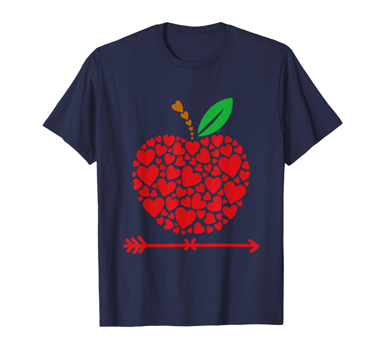 Valentines Day Teacher Hearts Apple Love Teach Women Men T-Shirt