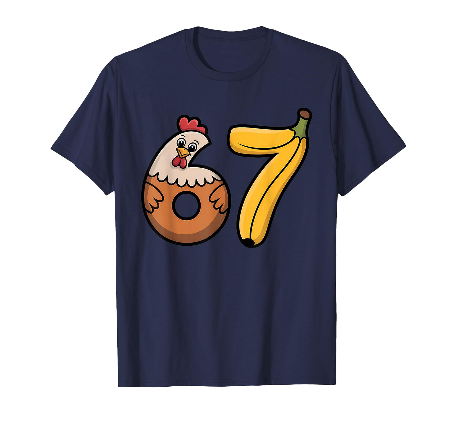 67 Meme Chicken Banana Six Seven 6-7 Family Matching T-Shirt