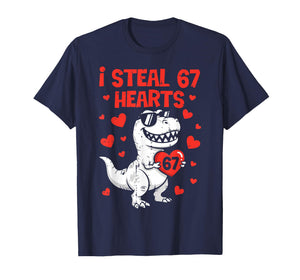 I Steal Hearts Dino Boys Dinosaur Valentines 67 Toddler Kids T-Shirt