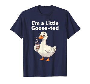Coffee Lover Goose Pun I'm Little Gooseted Silly Meme Pet T-Shirt