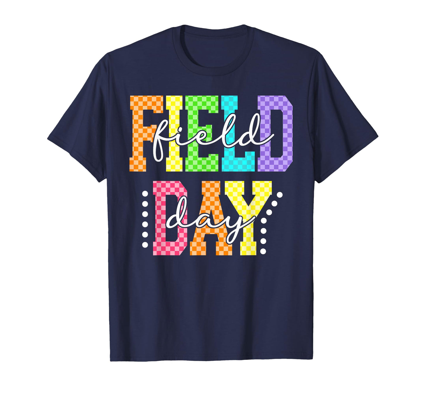 Happy School Field Day Teacher Boy Girl Kid Checkered T-Shirt