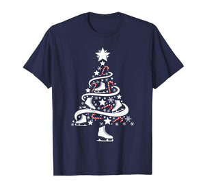 Ice Skating Christmas Tree Holiday Skater Winter Sports T-Shirt