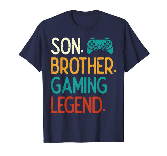 Son Brother Gaming Legend Retro Gamer Boys Kids Youth Men T-Shirt
