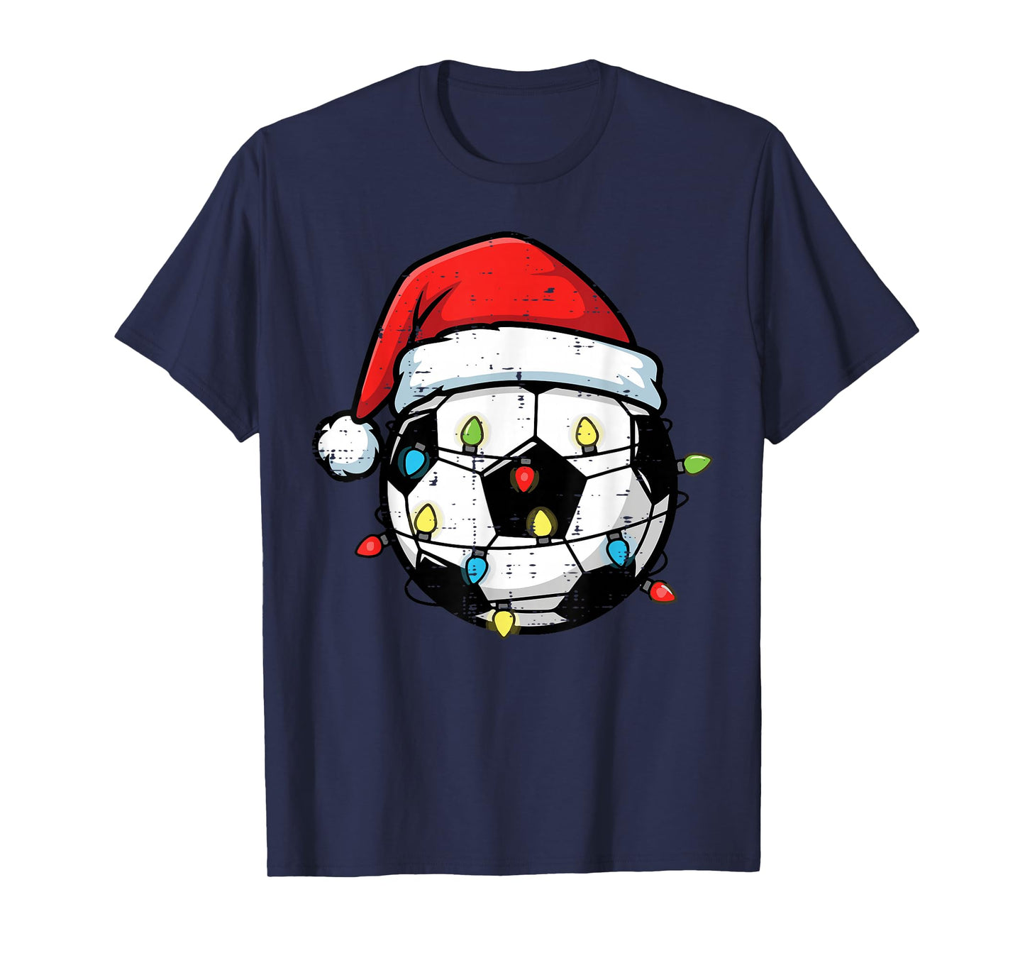 Christmas Soccer Ball Santa Xmas Football Sport Men Boys Kid T-Shirt