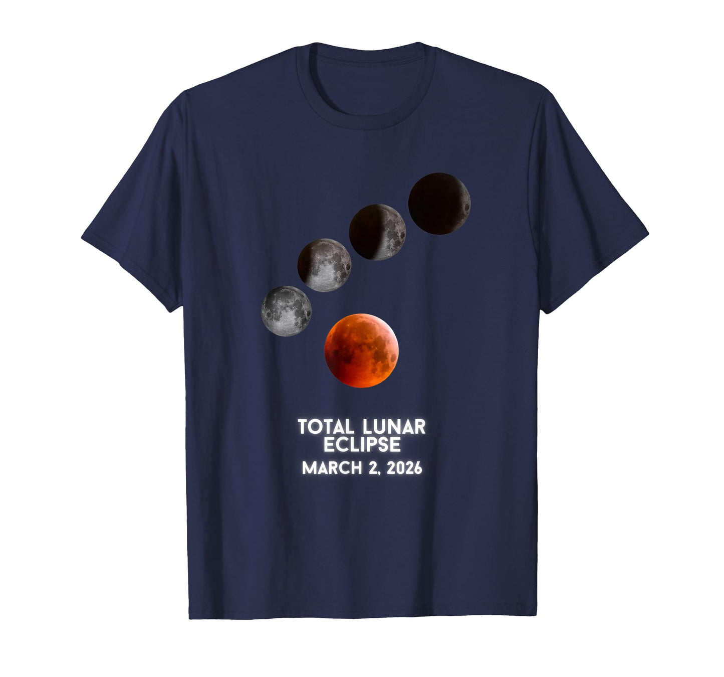 Lunar Red Moon Eclipse March 2nd 2026 Family Men Women Kids T-Shirt