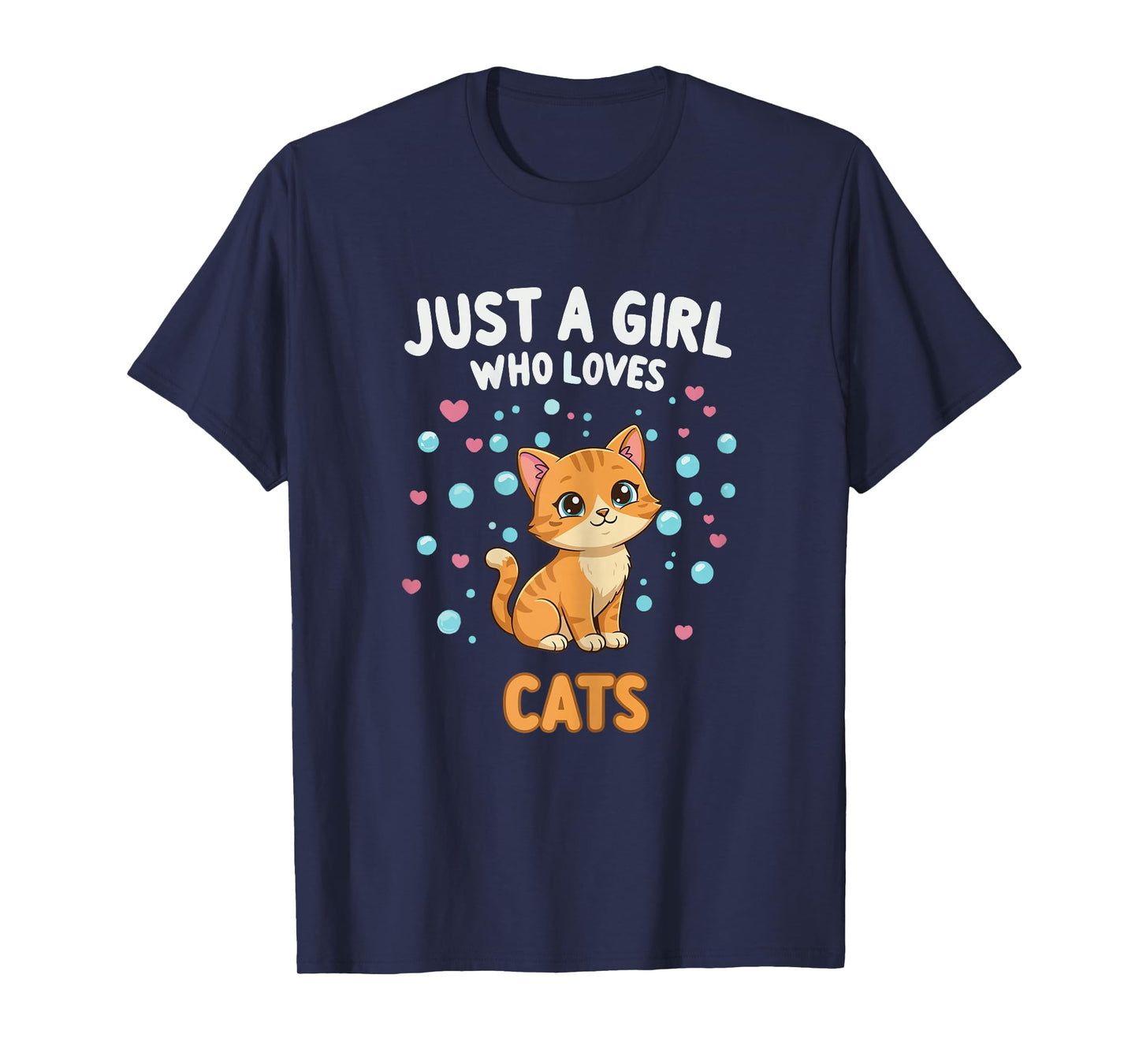 Kawaii Cat Just A Girl Who Loves Cats Shirts for Girls T-Shirt
