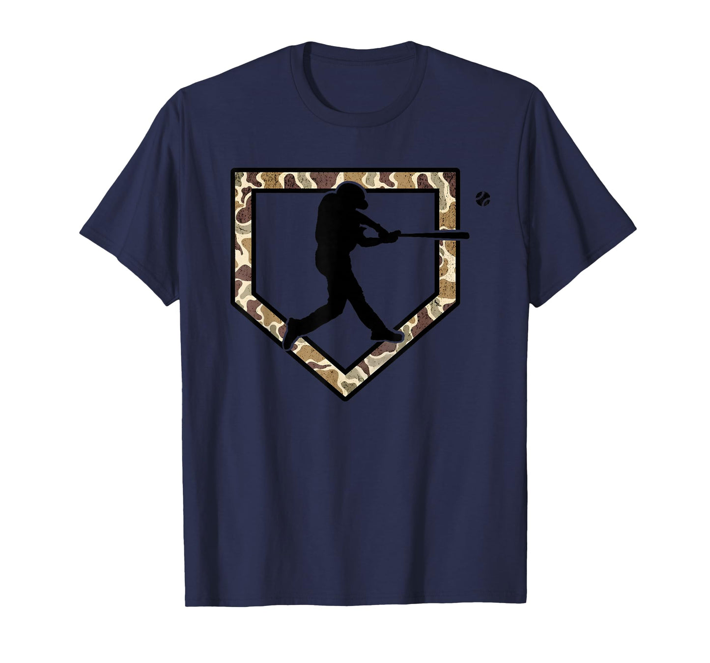 Camo Home Plate Camouflage Funny Baseball Batter Youth Boys T-Shirt