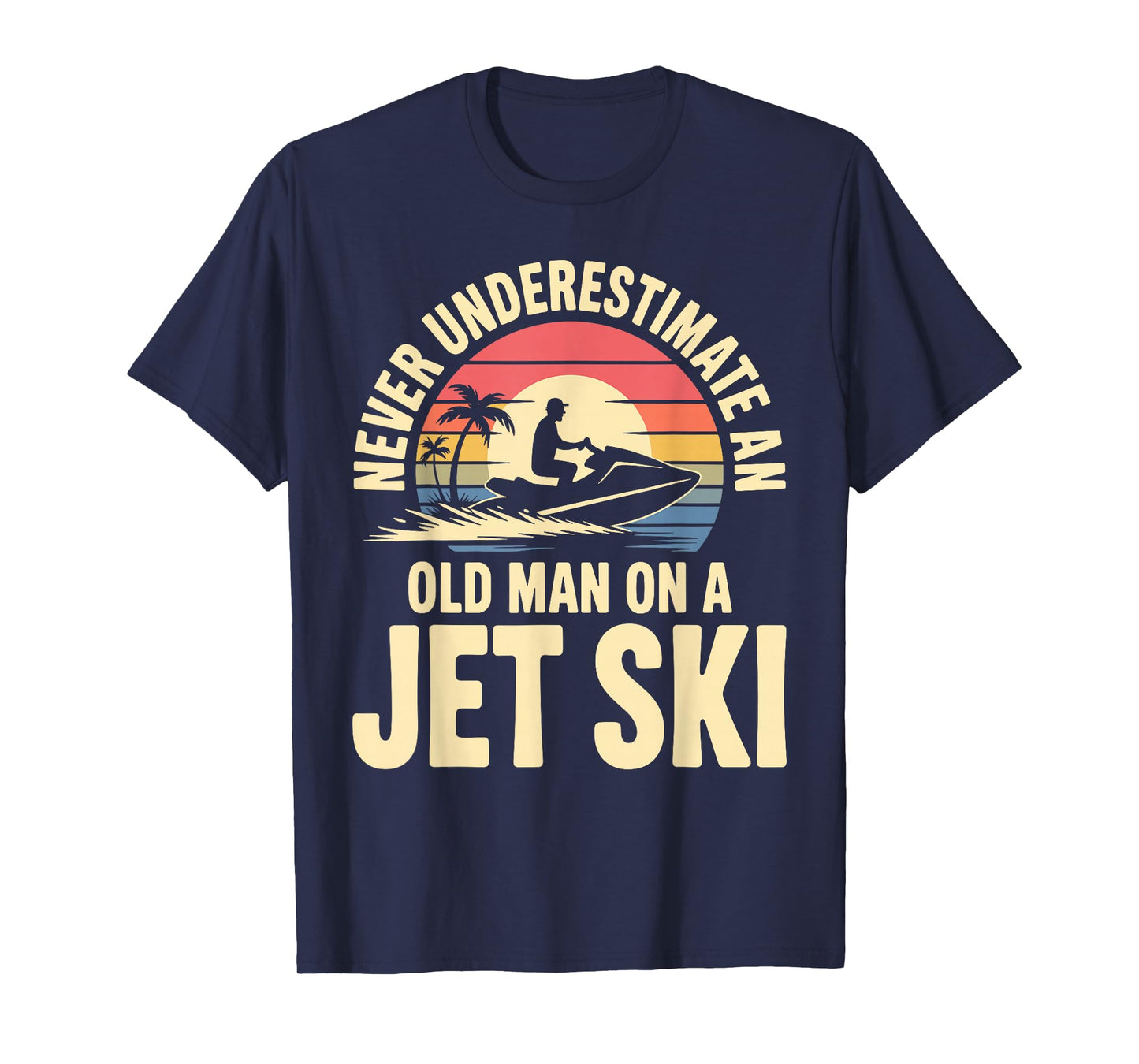 Jet Ski Art for Grandpa Men Jetski Lover Water Sport Jet Ski T-Shirt
