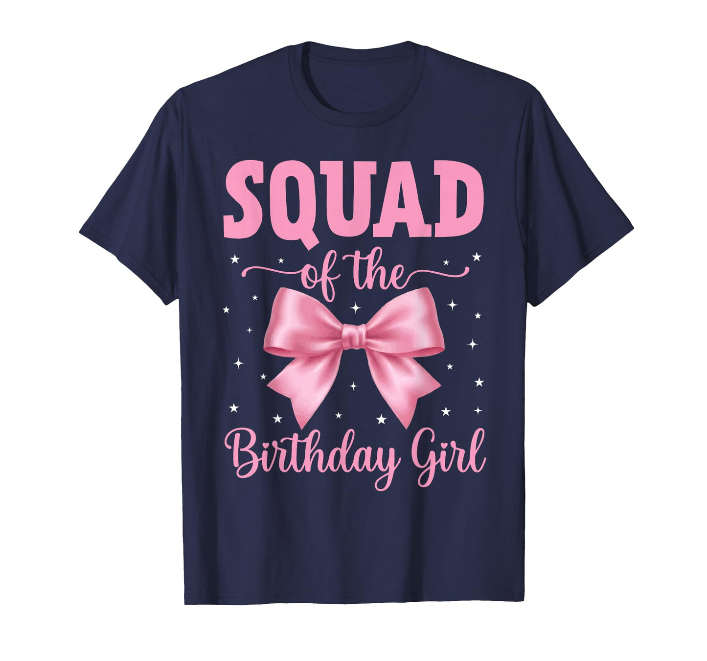 Squad of Birthday Girl Coquette Bow Party Family Matching T-Shirt