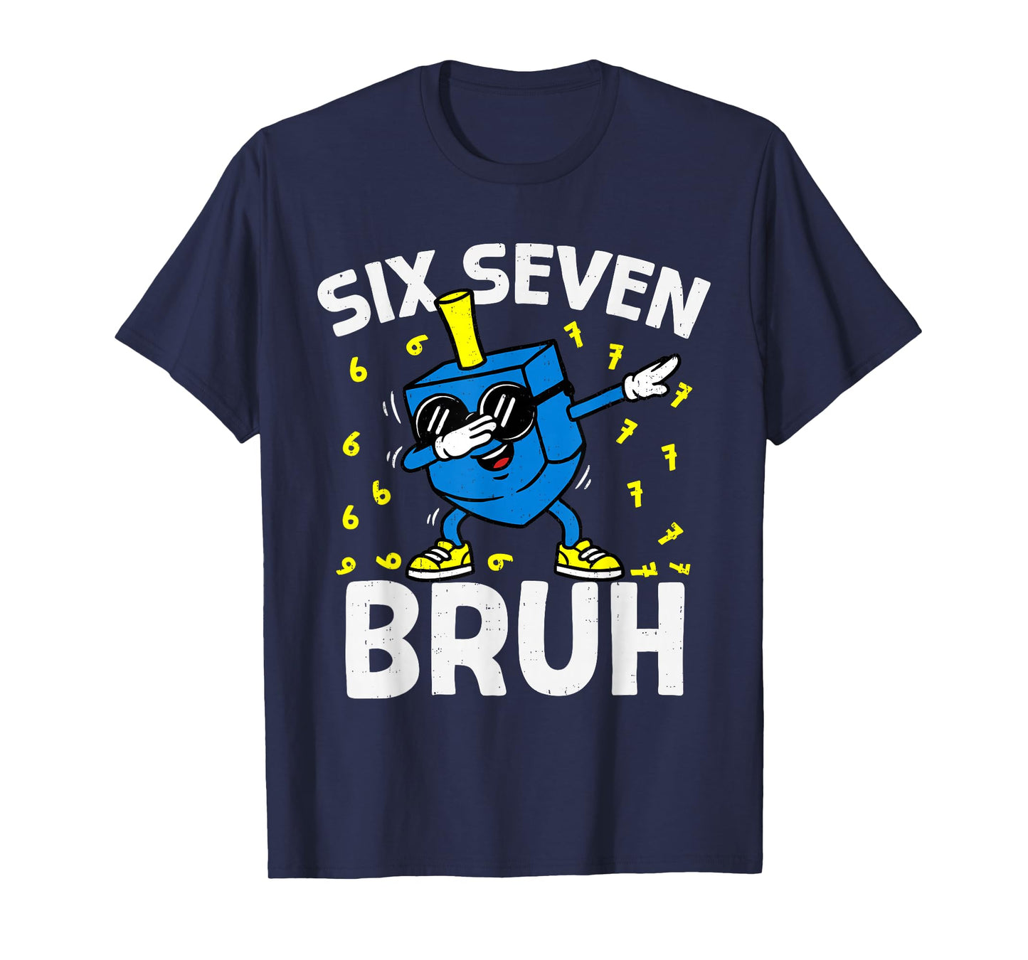 Boys Hanukkah 67 Six Seven Bruh Dabbing Dreidel Chanukah Kid T-Shirt