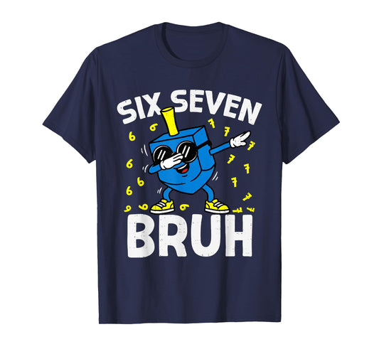 Boys Hanukkah 67 Six Seven Bruh Dabbing Dreidel Chanukah Kid T-Shirt
