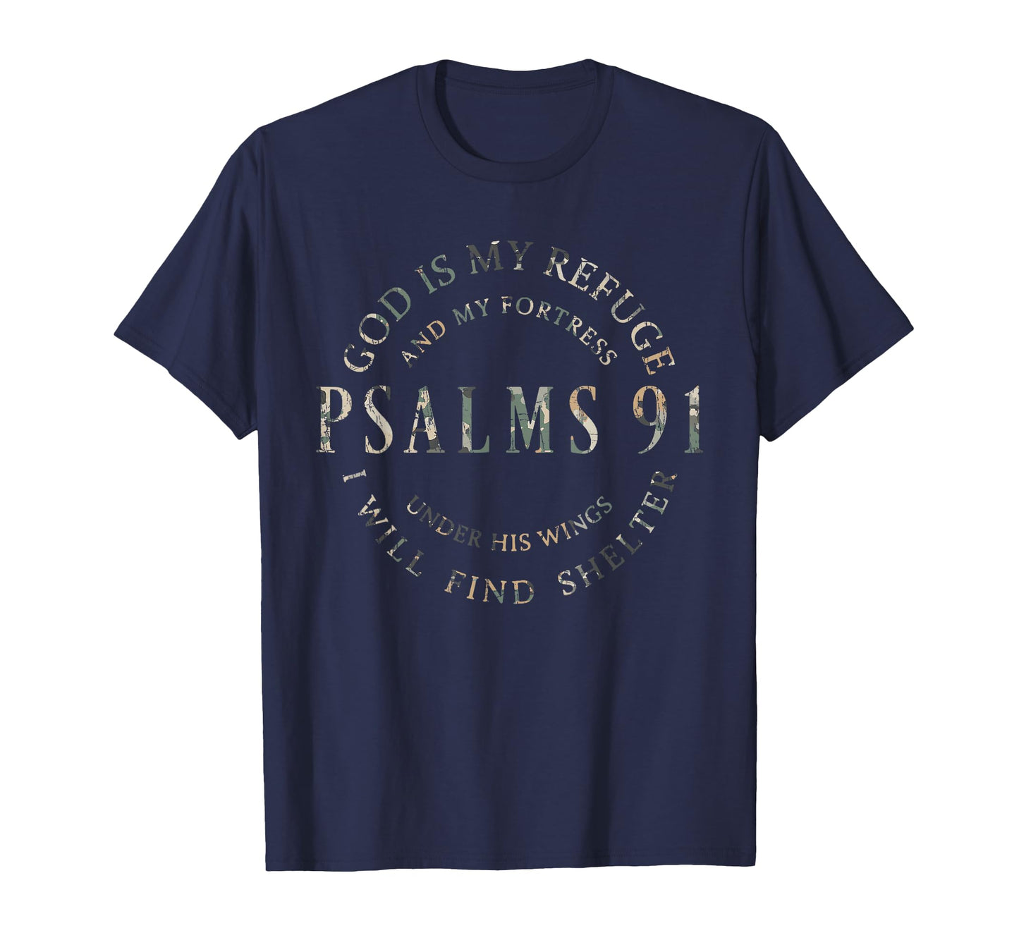 Vintage Camo Psalms 91 Christian Blessed Christ Jesus T-Shirt