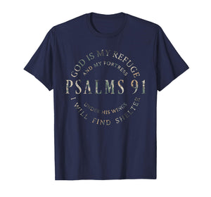 Vintage Camo Psalms 91 Christian Blessed Christ Jesus T-Shirt