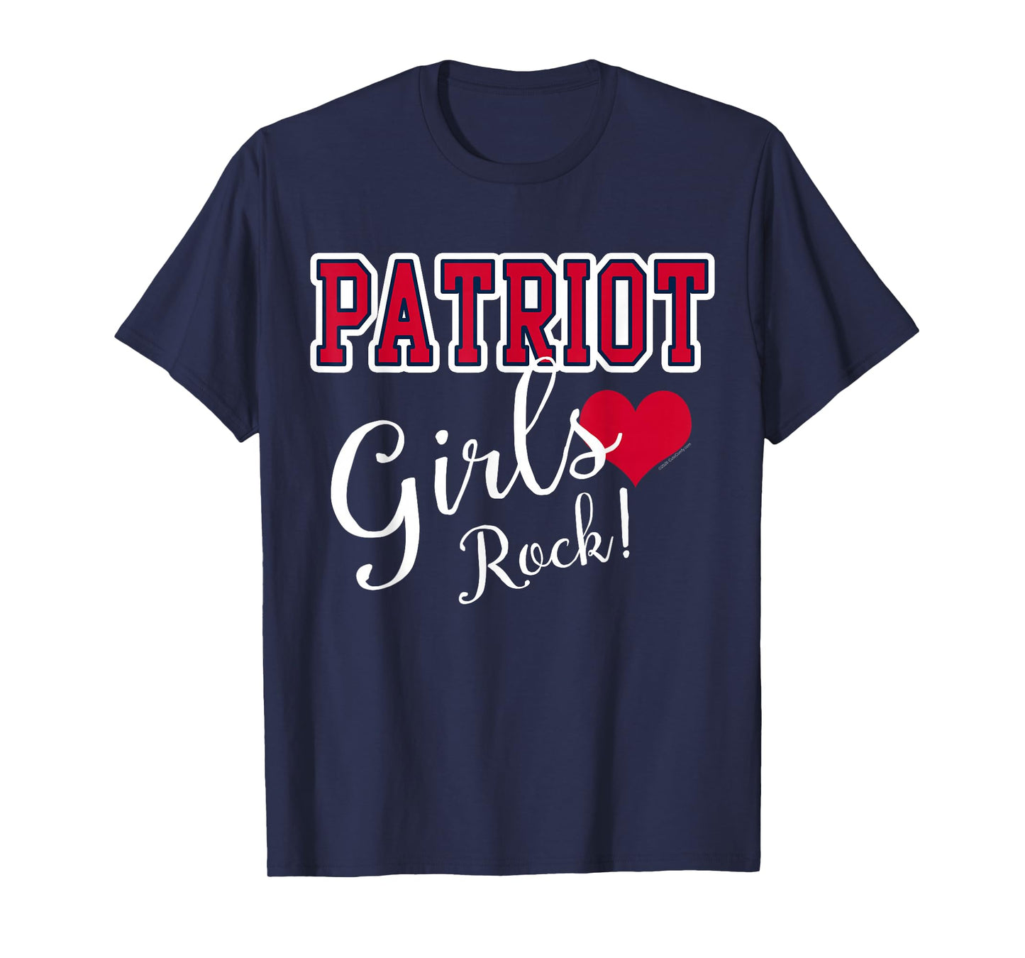 Patriot Girls Rock Cute Heart Shape Womens T-Shirt