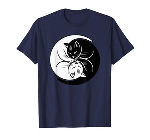 Yin Yang Cats Black and White Cute Cat Lover Zen Harmony T-Shirt