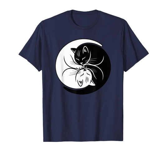Yin Yang Cats Black and White Cute Cat Lover Zen Harmony T-Shirt