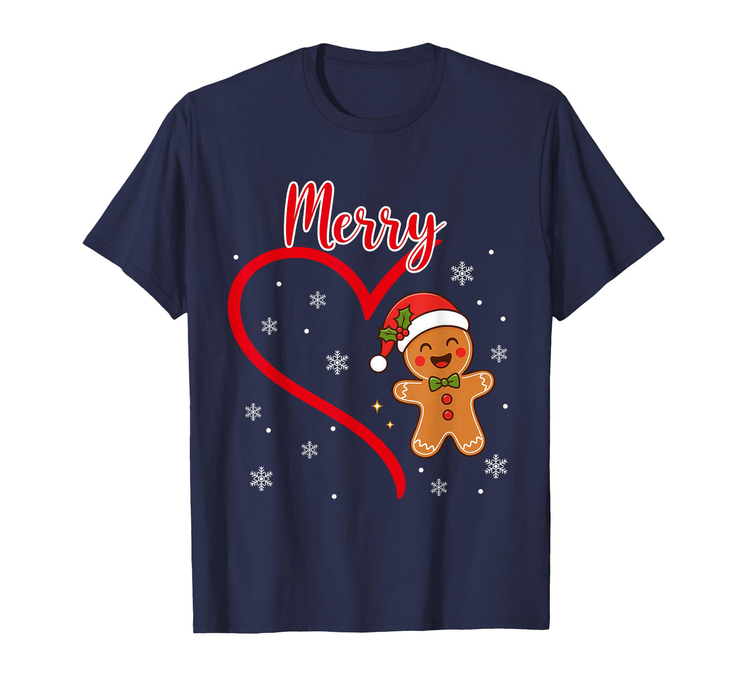 Merry Christmas Gingerbread Couple Christmas Pajama Matching T-Shirt