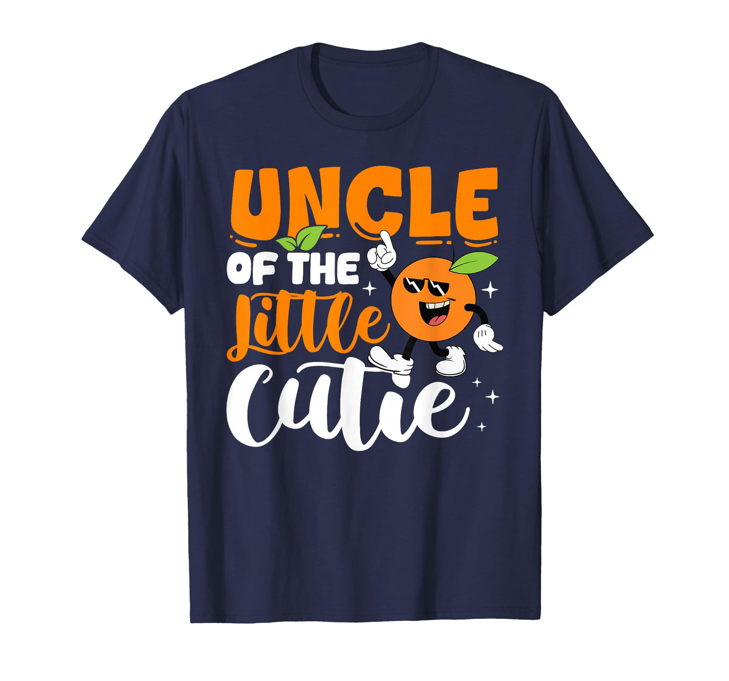 Uncle of Little Cutie Baby Shower Orange 1st Birthday T-Shirt