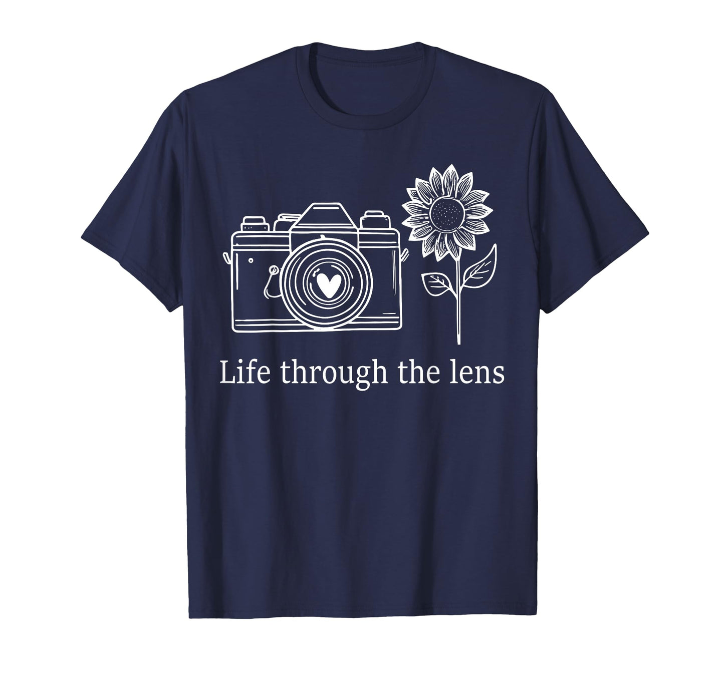 Womens Photographer Life Through Lens Flowers Photography T-Shirt