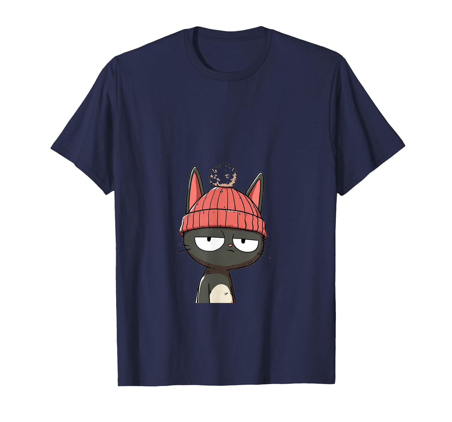 Beanie Cat with Ear Notch T-Shirt