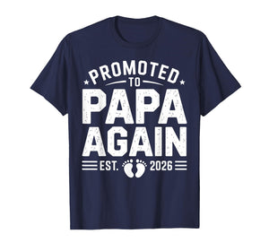 Promoted to Papa Again Est. 2026 Pregnancy Announcement T-Shirt
