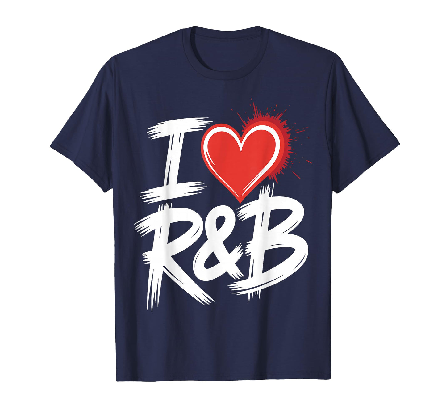 I Love R&B Bold Grunge Heart T-Shirt