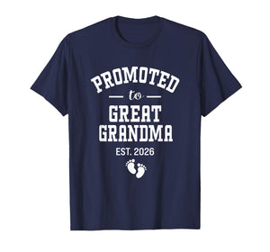 Promoted to Great Grandma 2026 First Time Grandmother Women T-Shirt