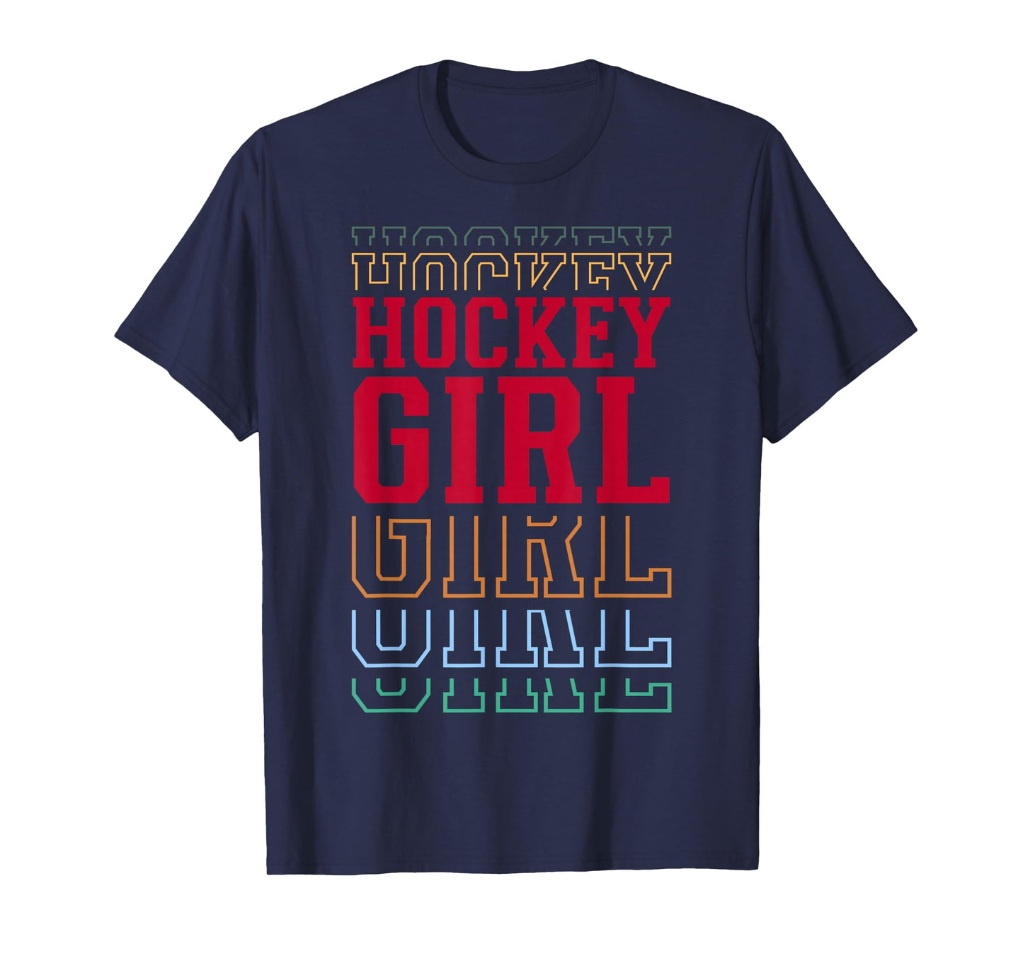 Hockey Girl Funny Layered Text Daughter Youth Kids T-Shirt