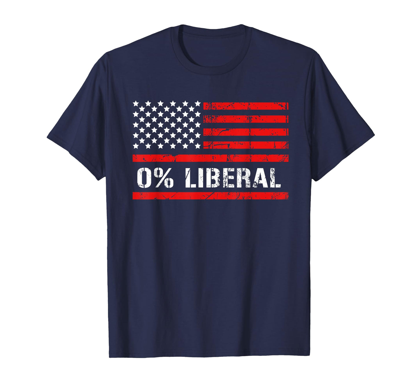 0% Liberal Zero Percent Anti Liberal - Red Republican Flag T-Shirt