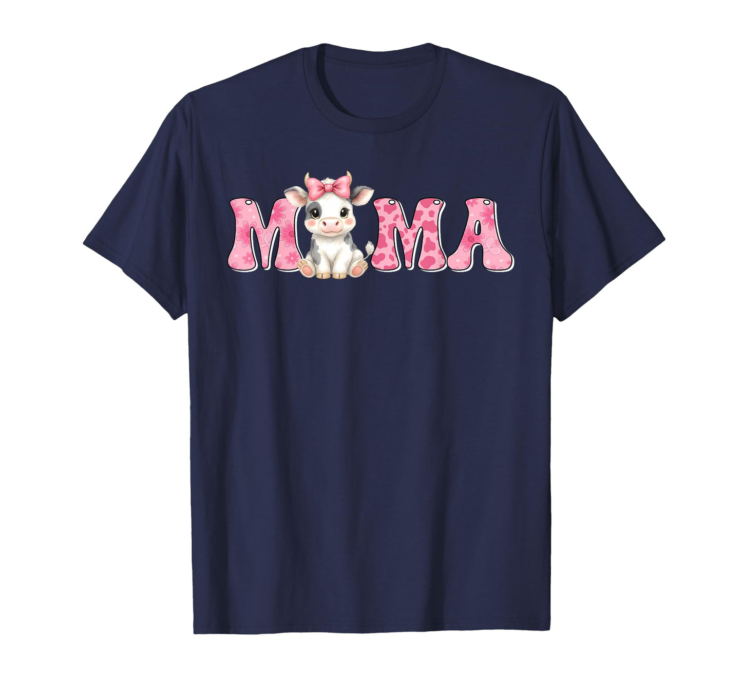 Mama of The First Birthday Girl Cow Farm Family Matching T-Shirt