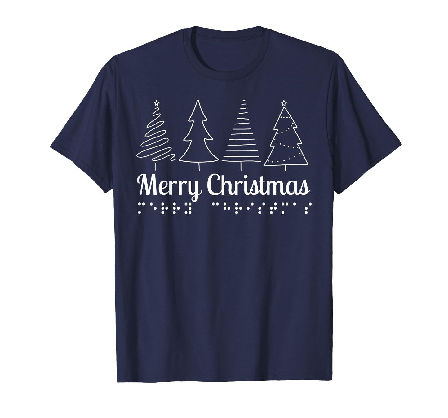 Merry Christmas Braille Teacher Visually Impaired Braille T-Shirt