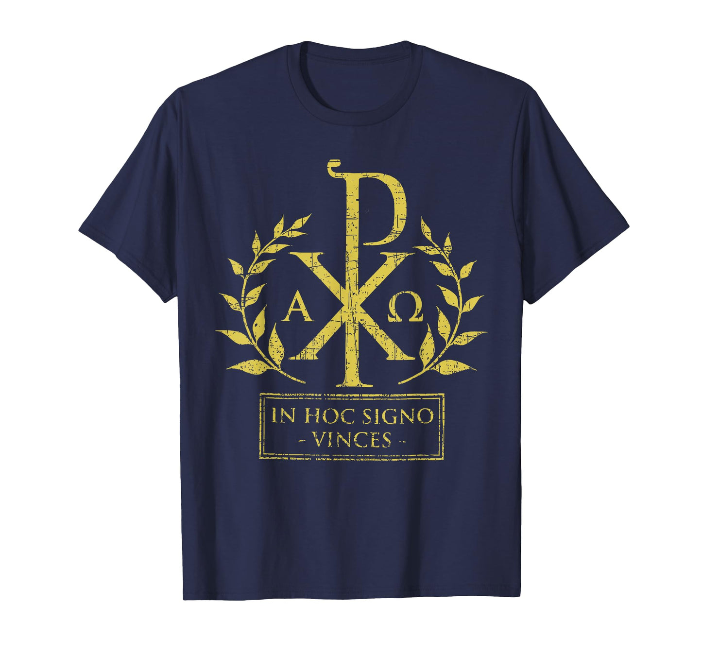 Chi Rho in Hoc Signo Vinces Funny Alpha Omega Christian Art T-Shirt