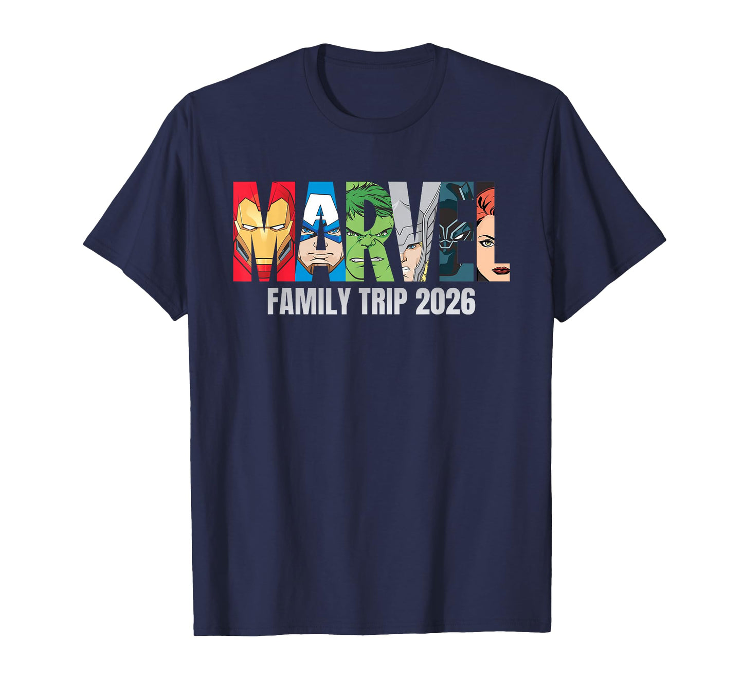 Marvel Avengers Family Trip 2026 Matching Vacation Logo T-Shirt