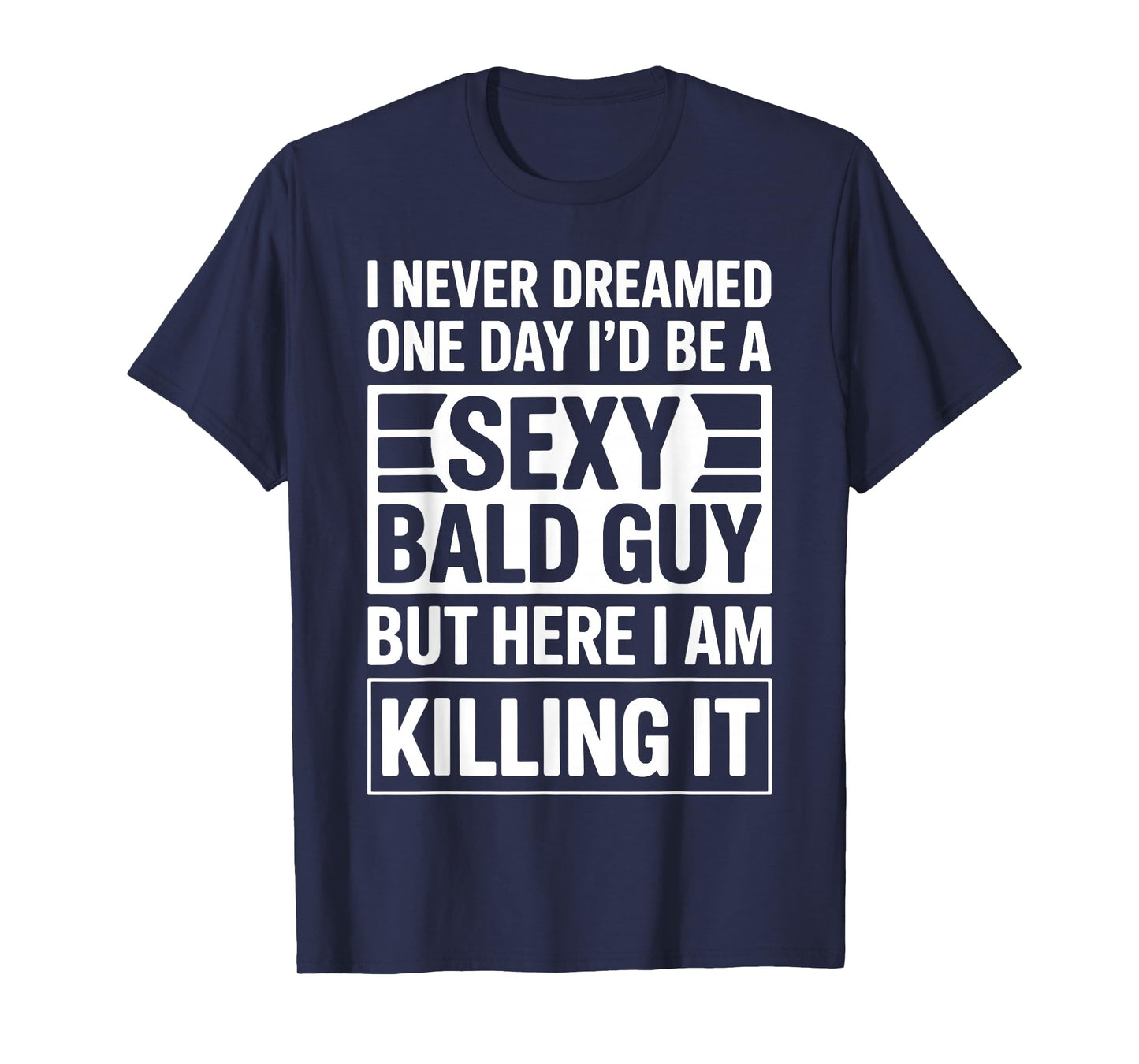 Funny Bald Man Art for Men Boys Bald Dad Bald Guy Bald Head T-Shirt