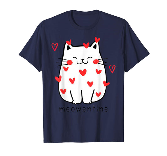 Meowentine Cute Cat Valentines Day Men Women Cat Dad Cat mom T-Shirt