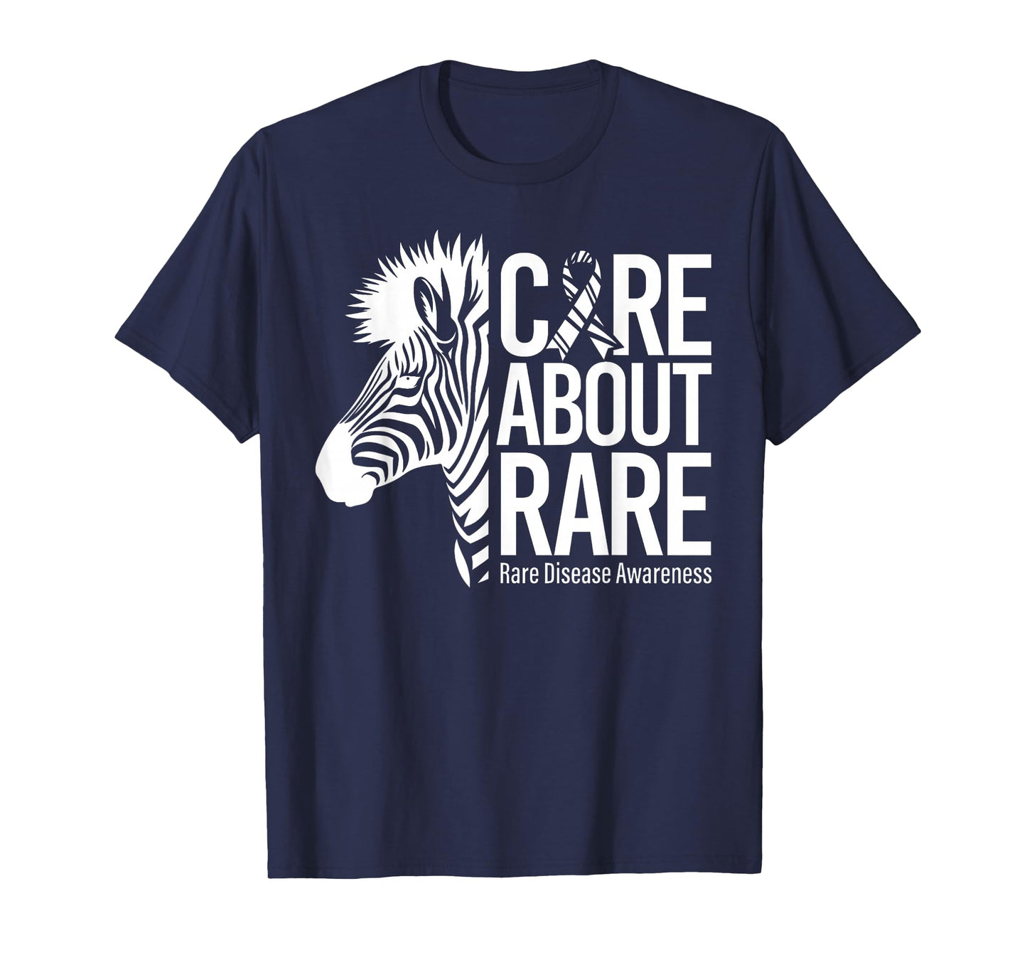 Care About Rare Disease Awareness Zebra Ribbon T-Shirt