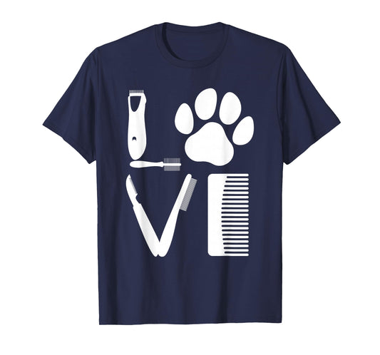 Funny Dog Grooming Art for Men Women Pet Groomer Dog Groomer T-Shirt
