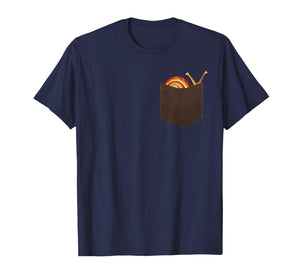 Pocket Snail Shirt - Cute Snail Peeking from Pocket T-Shirt