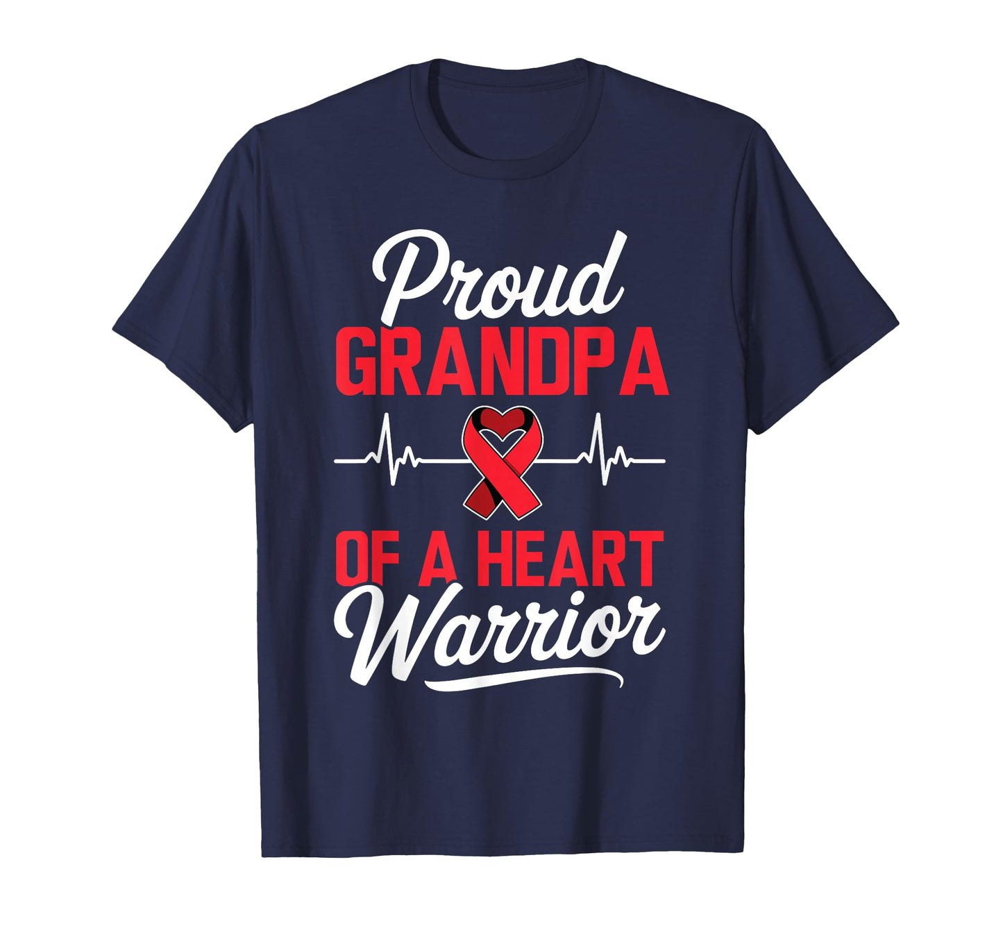 Proud Grandpa of a Heart Warrior Heart Disease Awareness T-Shirt
