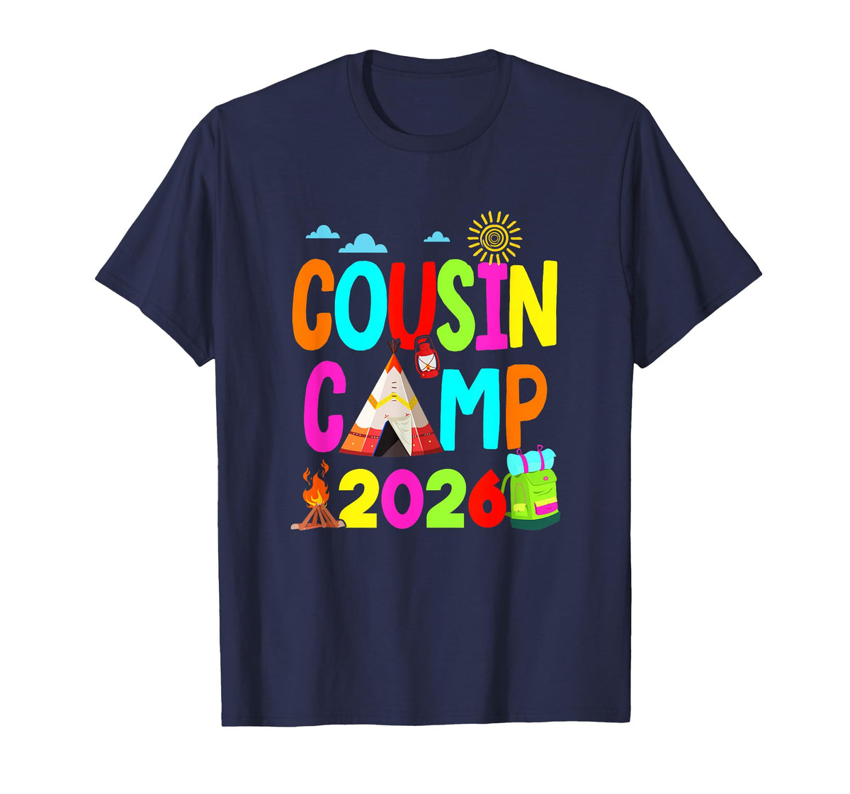 Cousin Camp 2026 Family Camping Summer Vacation Cousin Crew T-Shirt