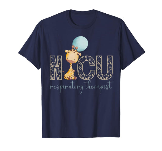 Cute Giraffe NICU Respiratory Therapist Pediatric RT Women T-Shirt
